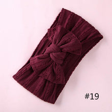 Load image into Gallery viewer, Modern Braid Nylon Bow Knot Solid Wide Nylon Headbands Turban Baby Girls Head Wrap For Girls
