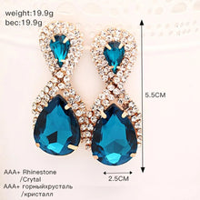 Load image into Gallery viewer, Hop Bijouterie Earring Studs Women&#39;s Handbags Droplets Shining Gold Silver Plated Crystal Drop Earrings Women Snowflake E017
