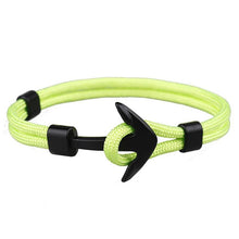 Load image into Gallery viewer, Black Anchor Modern Bracelets New Amazing Charm Survival Rope Chain Paracord Bracelet Elegant For Male Wrap Metal Sport Hooks
