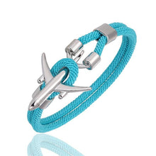 Load image into Gallery viewer, Airport Fashion Men Women Airplane Anchor Bracelets Charm Rope Chain Paracord Aviation Life Jewelry Design
