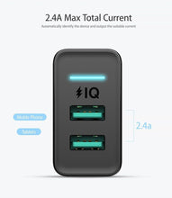 Load image into Gallery viewer, Portable Dual USB Black Charger 5V 2.4A Fast Charging Wall Charger Adapter EU Plug Mobile Phone Gadgets
