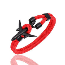 Load image into Gallery viewer, Airport Fashion Men Women Airplane Anchor Bracelets Charm Rope Chain Paracord Aviation Life Jewelry Design
