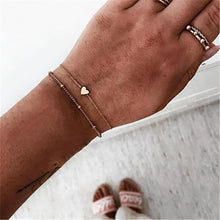Load image into Gallery viewer, Bohemian Black Beads Chain Bracelets Bangles For Women Fashion Heart Compass Gold Color  Bracelets Sets Luxury Jewelry Gifts
