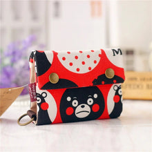 Load image into Gallery viewer, Women&#39;s Card Wallets Canvas Cartoon Prints Key Organizer Coin Purse Small Pouch Female Money Bag Carteira Femininas for Girls
