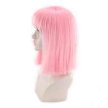 Load image into Gallery viewer, Synthetic Hair Short Wig With Bangs Cosplay Wigs For Women Straight Bob Wig Korean Pink Red Brown Blue Green White Purple Grey
