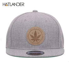Load image into Gallery viewer, [HATLANDER]Maple solid cotton snapback caps women&#39;s flat brim hip hop cap outdoor baseball cap bone gorras mens caps and hats
