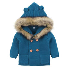 Load image into Gallery viewer, Modern Winter Warm Knit Cardigan Long Sleeve Hooded Sweaters for Newborn Infant Jacket And Coat Combination Clotes
