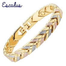 Load image into Gallery viewer, Escalus Trendy Arrow Women&#39;s Magnetic Bracelet For Women 3-Tone Gold Color Bangle Fashion Charm New Bracelets For Girls Jewelry
