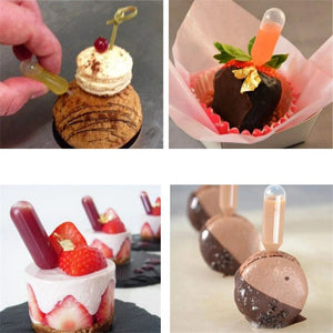 Aomily 50pcs/Set Ice Cream Jelly Milkshake Droppers Pipette Straw Dropper Disposable Straw Cupcake Mousse Macaron Baking Tools