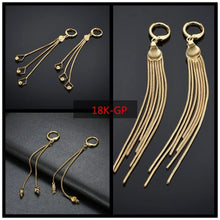 Load image into Gallery viewer, Women&#39;s Long Tassel Drop Earrings For Women Wholesale Female Gold Color Elegant Kpop Bridal Party Jewelry EH334 Oorbellen
