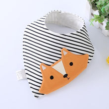 Load image into Gallery viewer, Baby Bibs Waterproof Triangle Cotton Cartoon Child  Dribble Bibs Newborn Absorbent Cloth Bib for Kids in Cat Design
