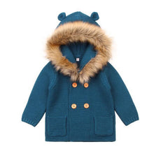 Load image into Gallery viewer, Winter Fashionable Sweaters For Baby Cardigans Autumn Hooded Newborn Knitted Jackets Cartoon Bear Children Long Sleeve Clothing

