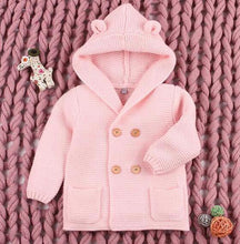 Load image into Gallery viewer, Knitting Cardigan Warm Long Sleeve Hooded Sweaters for Newborn Infant
