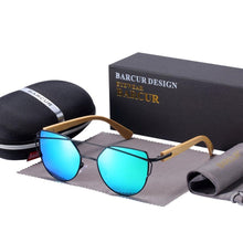 Load image into Gallery viewer, Bamboo High Quality Female Sunglasses Oversized Women Polarized Sunglasses With Natural Bamboo In Elegant and Luxury Cat eye Eyewear Luxury Style
