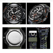 Load image into Gallery viewer, Orange Modern Sport  Waterproof 50M Men Watches With LED Digital Display In Military Armi Relogio Masculino Style
