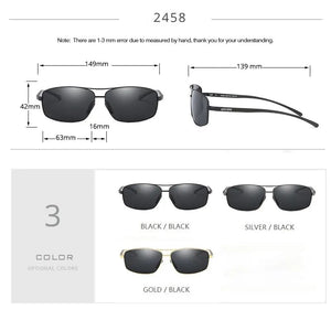 VEITHDIA Men Polarized Sunglasses Aluminum Magnesium Sun Glasses Driving Glasses Rectangle Shades For Men Oculos masculino Male