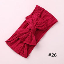Load image into Gallery viewer, Modern Braid Nylon Bow Knot Solid Wide Nylon Headbands Turban Baby Girls Head Wrap For Girls
