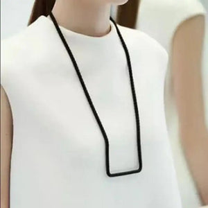 ocean fashionable long black line geometry maze women necklace pendant for women's clothing as simple necklace