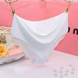 Sexy Traceless Crotch Cotton Briefs Ultra-thin Trimming Ruffles Soft Underwear Women's Fashion Solid Pantie  Lingerie
