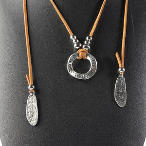 Women's Necklace Brown Ieather Siber Jewelry Accessories Ladies leather Necklace Women's Ethnic Necklace