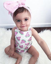 Load image into Gallery viewer, Baby Girls Romper Jumpsuit Headband Watermelon Printed Outfits Sun suit Set New 0-24M In Modern Design
