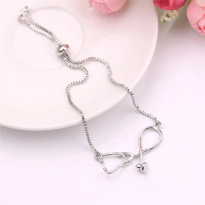 Medical Stethoscope Bracelet Box Adjustable Chain Jewelry Gift For Doctor Medical Friends Charm Women Men Bracelets