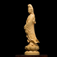 Load image into Gallery viewer, Mercy God Guan Yin Buddha Statue Kuan Yin statue wood buddha Home Decor Wall Sculpture Car Accessories wood carving
