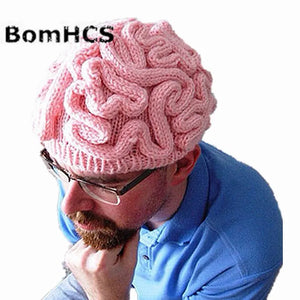 BomHCS Funny Cool Winter Personality Horrible Brain Wool Hat Warm Handmade Men's Women's Beanie Caps Gifts
