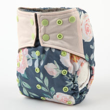 Load image into Gallery viewer, Luxury Charcoal Bamboo Baby Cloth Diaper Nappy Washable Reusable Double Gusset Square Tabs Nappies for Baby and Kids
