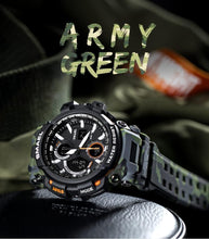 Load image into Gallery viewer, Army Green Modern Sport  Waterproof 50M Men Watches With LED Digital Display In Military Armi Relogio Masculino Style
