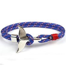 Load image into Gallery viewer, Fashion Whale Tail  Bracelets For Men And Women Charm  Survival Rope Chain  Bracelet Male Wrap Metal Hooks
