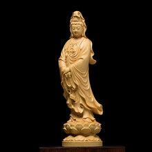 Load image into Gallery viewer, Mercy God Guan Yin Buddha Statue Kuan Yin statue wood buddha Home Decor Wall Sculpture Car Accessories wood carving
