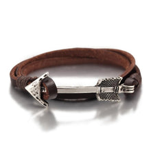 Load image into Gallery viewer, New Arrival Multilayer Charm Leather Vintage Bronze Arrow Bracelet Anchor Bracelet For Men and Women Lovers' Gift
