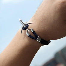 Load image into Gallery viewer, Airport Fashion Men Women Airplane Anchor Bracelets Charm Rope Chain Paracord Aviation Life Jewelry Design
