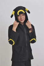 Load image into Gallery viewer, Women&#39;s Black Umbreon Hoodie Outerwear Jacket Sweatshirt Unisex Cosplay Costumes Plush Animal Hoodie Suits
