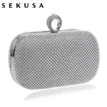 Load image into Gallery viewer, SEKUSA Evening Clutch Bags Diamond-Studded Evening Bag With Chain Shoulder Bag Women&#39;s Handbags Wallets Evening Bag For Wedding
