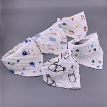 Load image into Gallery viewer, Modern 5PCS/Pack Cotton Baby Bibs 4 Lyers Girls Boys Triangle Feeding Burp Cloth  Collar Scarf For Feeding
