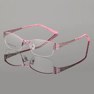 Reven Jate Half Rimless Eyeglasses Frame Optical Prescription Semi-Rim Glasses Spectacle Frame For Women's Eyewear Female