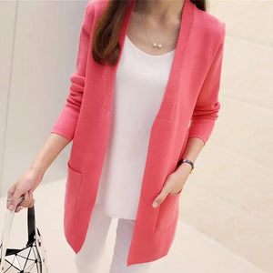 Free Shipping 2015  Spring and Autumn Women's Top Medium-long Cardigan Outerwear Sweater