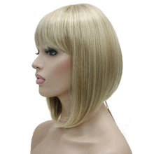 Load image into Gallery viewer, StrongBeauty Women&#39;s Wigs Neat Bang Bob Style Short Straight Hair Black/Blonde Synthetic Full Wig 6 Color
