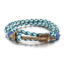 Load image into Gallery viewer, New Arrival Multilayer Charm Leather Vintage Bronze Arrow Bracelet Anchor Bracelet For Men and Women Lovers' Gift
