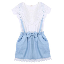 Load image into Gallery viewer, Toddler Kid Girl Ruffles Tops T-shirt  Strap Dress Outfit Cute Clothes Set Perfect Gift Unique Design
