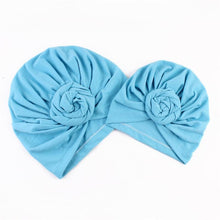 Load image into Gallery viewer, Modern Cotton Hat Handmade Baby Girls Turban Hats Twist Knot Women Caps For Mom And Daughter In Elegant Design
