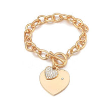 Load image into Gallery viewer, Gold Love Heart Charm Bracelets For Women Accessories Silver Color Link Chain Bracelets &amp; Bangles Trendy Jewelry Design
