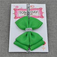 Load image into Gallery viewer, Luxury New Baby Hair Bow Flower Headband Silver Ribbon Hair Band Handmade Hair Accessories Bow for Children
