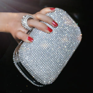 SEKUSA Evening Clutch Bags Diamond-Studded Evening Bag With Chain Shoulder Bag Women's Handbags Wallets Evening Bag For Wedding