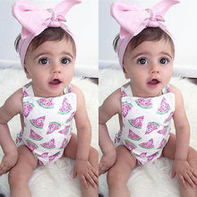 Load image into Gallery viewer, Baby Girls Romper Jumpsuit Headband Watermelon Printed Outfits Sun suit Set New 0-24M In Modern Design
