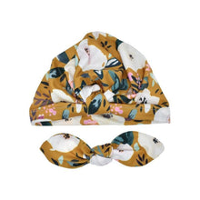 Load image into Gallery viewer, Cute Soft Cotton Knot Printed Rabbit Ears Turban Hat Indian Flower Cap for Baby Girls Accessories
