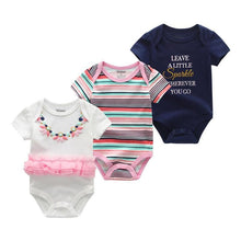 Load image into Gallery viewer, Modern 3PCS Baby Girl And Boy Newborn Boy Short Sleeve Baby Romper Jumpsuit Set For Boys and Girls
