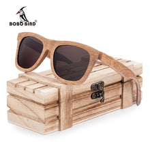 Load image into Gallery viewer, BOBO BIRD Polarized Men&#39;s Brand Mirror Eye Wear Women Handmade Original Wooden Sunglasses for Friends as Gifts Dropshipping
